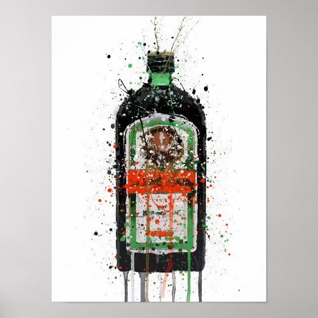 Póster Liqueur Bottle Wall Art Print 'Green Ink'  (Frente)
