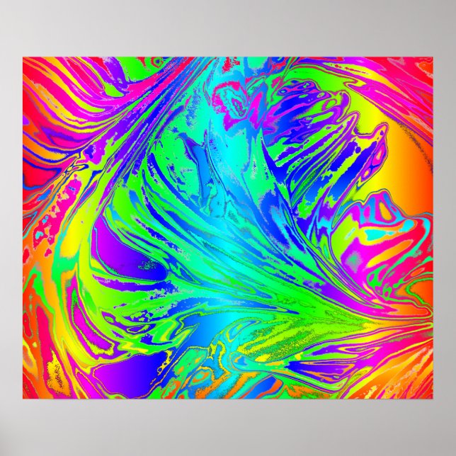 Póster Líquido Arcoiris Esplandor Abstracto (Frente)