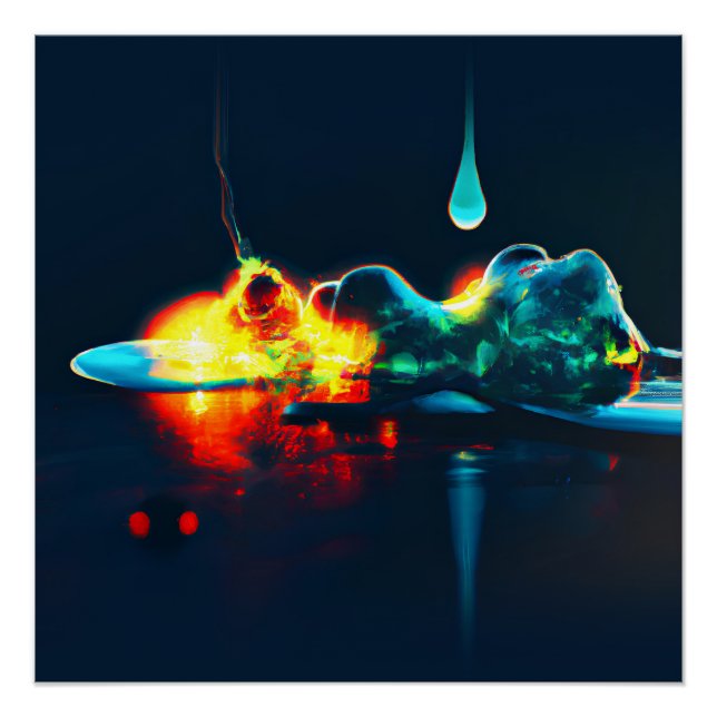 Póster Líquido Brillante que Gotea (Anverso)
