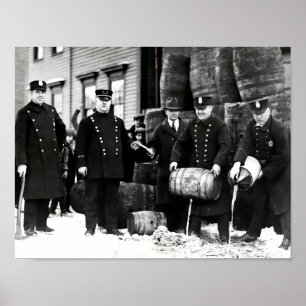 PÓSTER LÍQUOR DE PROHIBICIÓN DE BOOTLEG DE LA POLICÍA