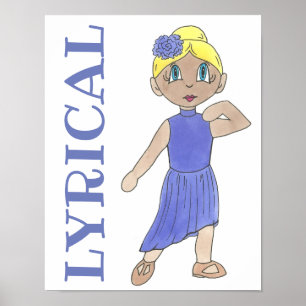 Póster LÍRICA Púrpura Vestimenta de baile docente moderno