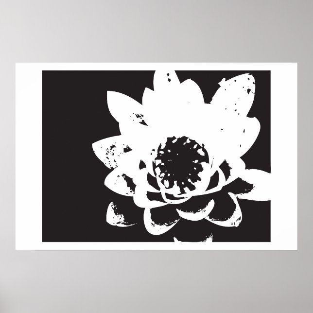 Póster lirio blanco y negro (Frente)