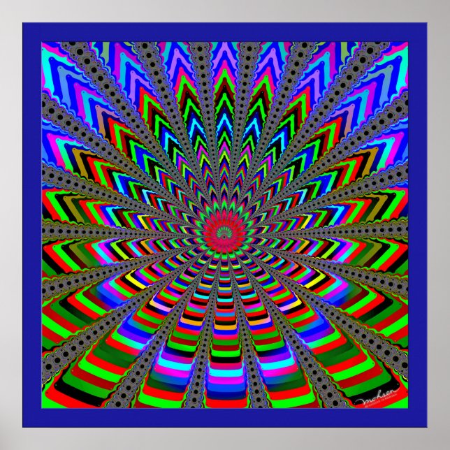 Póster Lirio de agua fractal (Frente)