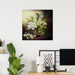 Póster Lirio de orquídeas blancas en el hermoso Bouquet d