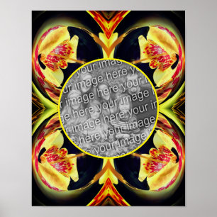 Póster Lirio Floral Abstract Frame Crea Tu Propia Foto