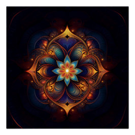 Póster Lirio Fractal Hermoso