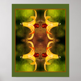 Póster Lirio Salvaje De Canadá E Insectos Abstractos Dolo