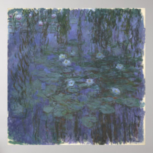 Póster Lirios de agua azul de Claude Monet