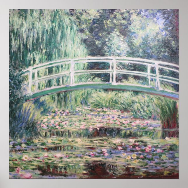 Póster Lirios de agua blancos | Claude Monet (Frente)