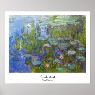 Póster Lirios de agua, Claude Monet 1915 fresco, viejos,