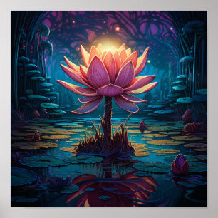 Póster Lirios de Agua de Jardín Lindos