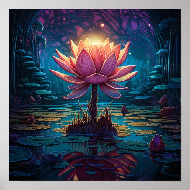 Póster Lirios de Agua de Jardín Lindos (Frente)