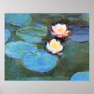 Póster Lirios de agua famosos de Monet, 1897-1899,