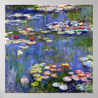 Póster Lirios de agua por Monet en Canvas Matte Poster