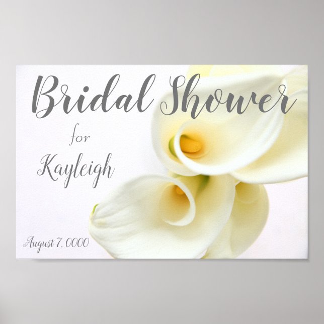 Póster Lirios de cala encima en primer plano (Frente)