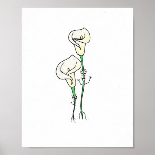 Póster lirios de la paz, tema de flores lindas