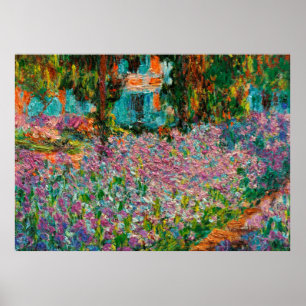 Póster Lirios Jardín Monet Giverny flores
