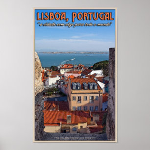 Póster Lisboa - barco en el Tejo