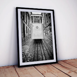 Póster Lisboa Elevador da Glória Funicular Tranvía Foto e