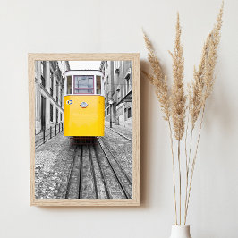 Póster Lisboa Elevador da Glória Tranvía Amarillo. Foto B
