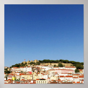 Póster Lisboa Miradouro Castle View Architecture Photo