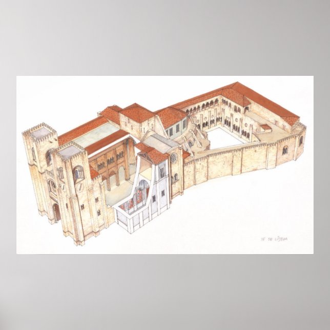 Póster Lisboa Portugal. Cathedral (Frente)