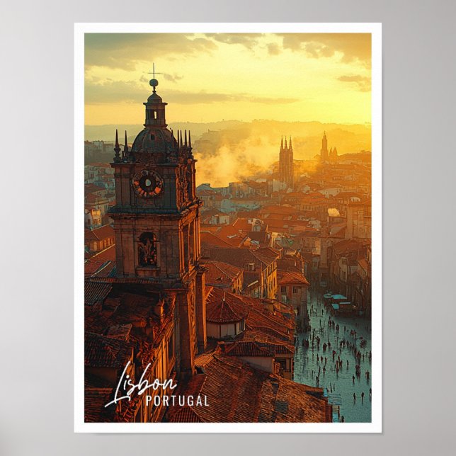 Póster Lisboa Portugal Ciudad hermosa (Frente)