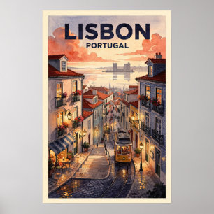 Póster Lisboa Portugal Viaje Vintage