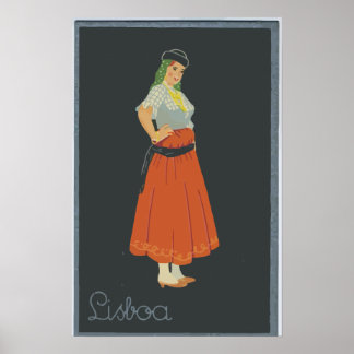 Póster Lisboa, Vintage