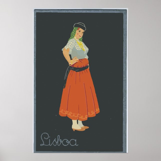 Póster Lisboa, Vintage (Frente)