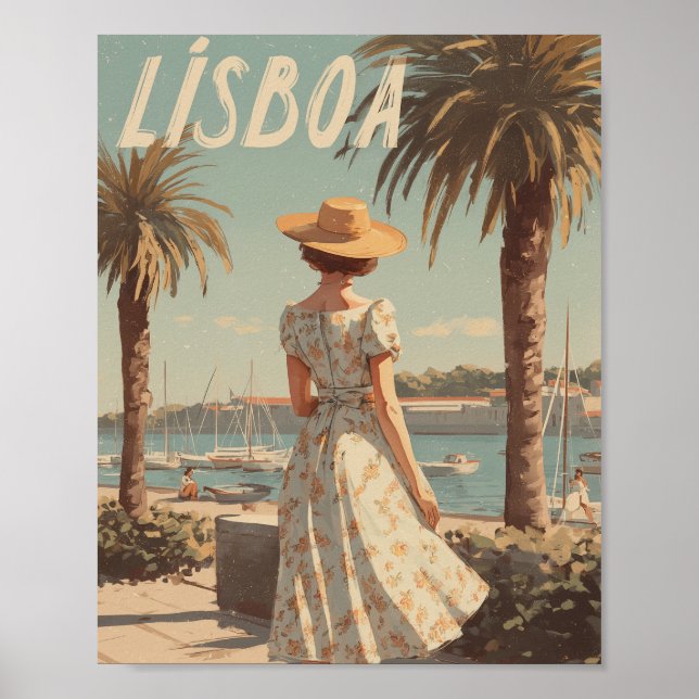 Póster Lisboa vintage años 50 (Frente)