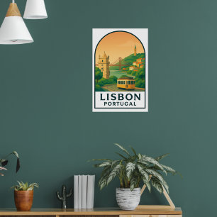 Póster Lisboa Vintage Portugal – Ciudad de Viajes Retro