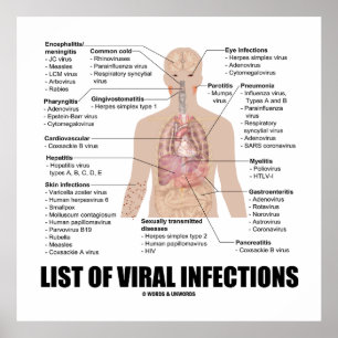 Póster List Of Viral Infections (Anatomical Health)
