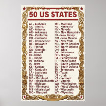 Lista alfabética de EE. UU. 50 abreviaturas de est