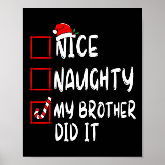 Póster Lista Bonito Travieso Mi Hermano Lo Hizo Navidad S