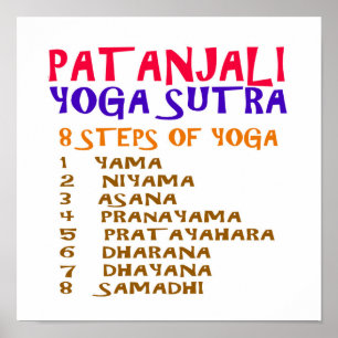 Póster Lista de control de la YOGA: 8 pasos de PATANJALI
