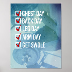 Póster Lista de control para conseguir Swole -   aptitud