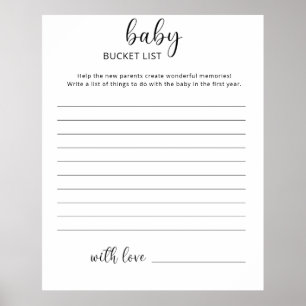 Póster Lista de cubo de bebé
