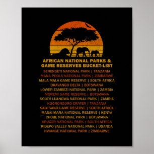 Póster Lista de deseos de safari africano Atardecer León 