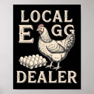 Póster Lista de distribuidores de huevos locales Granjero