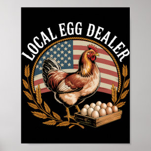Póster Lista de distribuidores de huevos locales Granjero