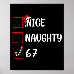 Póster Lista de Navidad Bonito Travieso 6 7 Divertido Sei