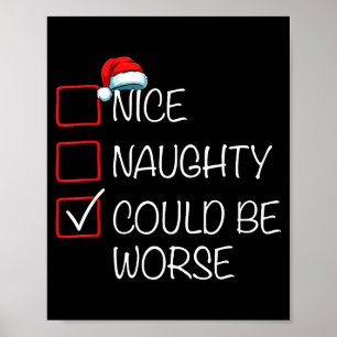 Póster Lista de Navidad Bonito Travieso Podría Ser Peor S