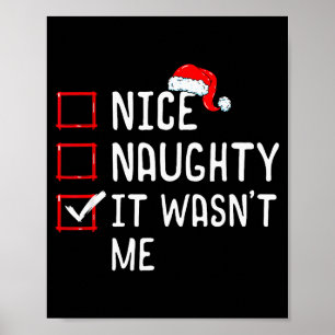 Póster Lista de Navidad Nice Naughty No Fui Yo