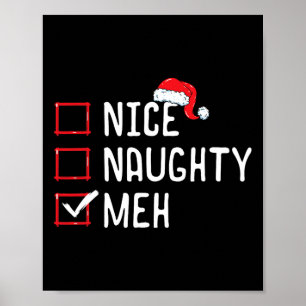 Póster Lista de Navidades de Nice Naughty Meh