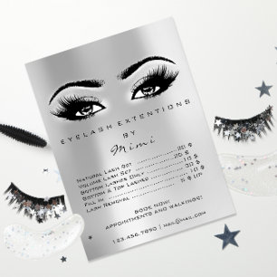 Póster Lista de Precios de Extensión de Pestañas Ojos Maq