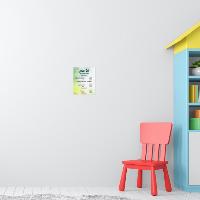 Póster Lista de precios de Green & Blue Artistic (Guardería 1)