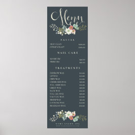 Póster Lista de Precios de Menú de Spa Salón de Belleza I