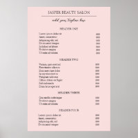 Lista de precios de negocio moderna y elegante en 
