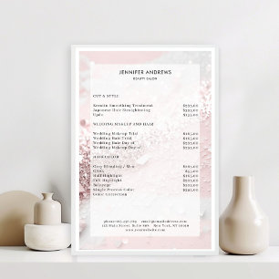 Póster Lista de precios de salón de brillo moderno